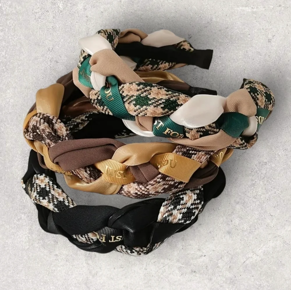 3 Pack Retro Classic Twist Fabric Headband Hairband